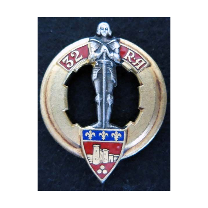 32° régiment d'artillerie Drago Béranger déposé H. 112 en émail