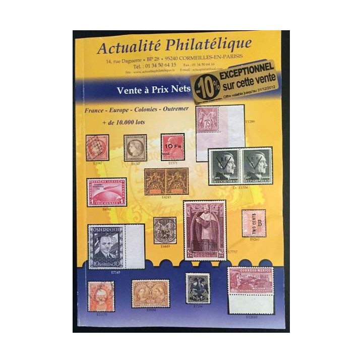 1. Actualité Philatélique Vente à prix nets "Été 2012"