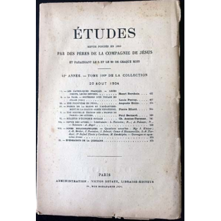 1. Études par des pères de la compagnie de Jésus tome 100 - 20 aout 1904 n°16