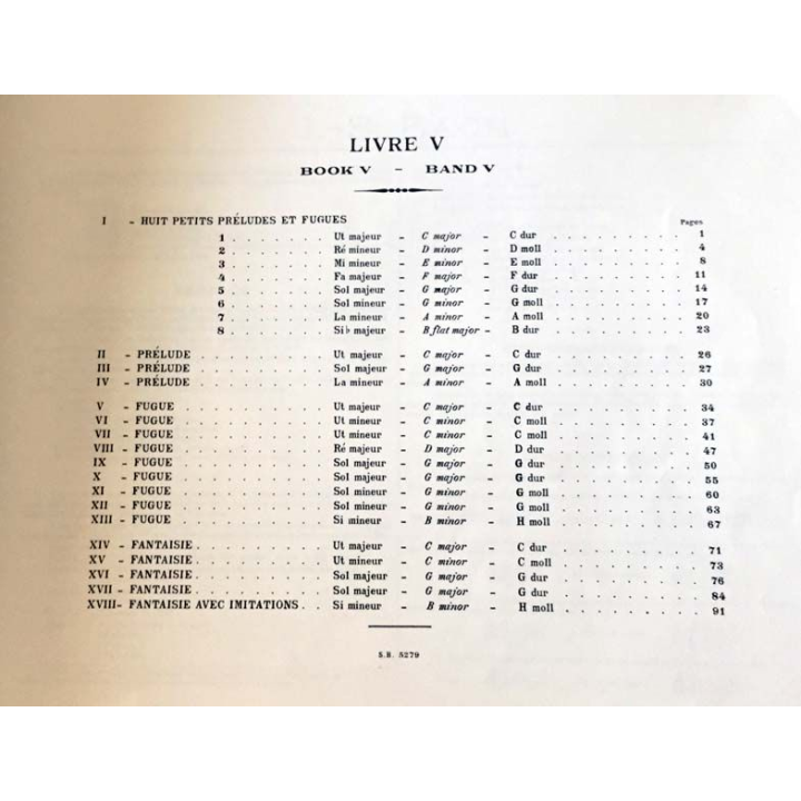 1. Oeuvres complètes pour Orgue de J.-S Bach annotées et doigtées par Marcel Dupré Volume V