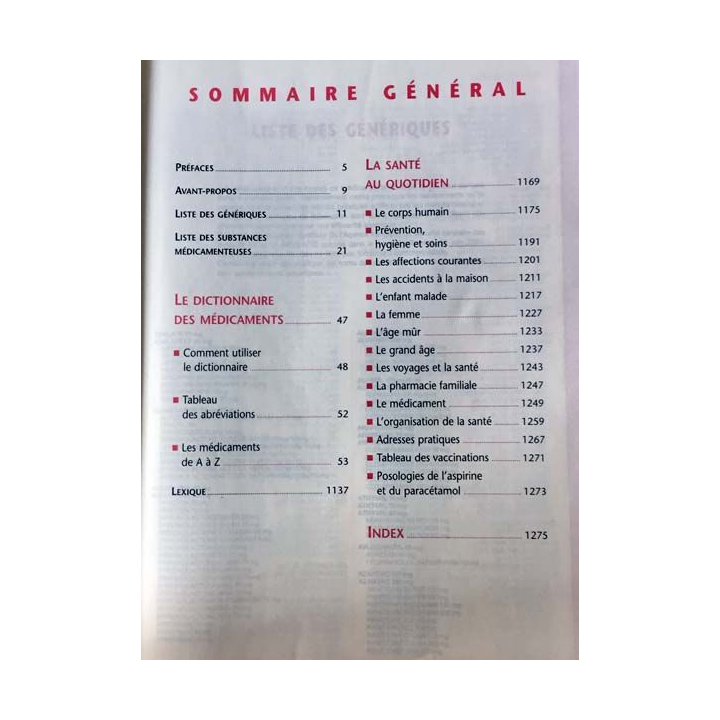 1. Vidal de la famille - guide des médicaments aux éditions Larousse