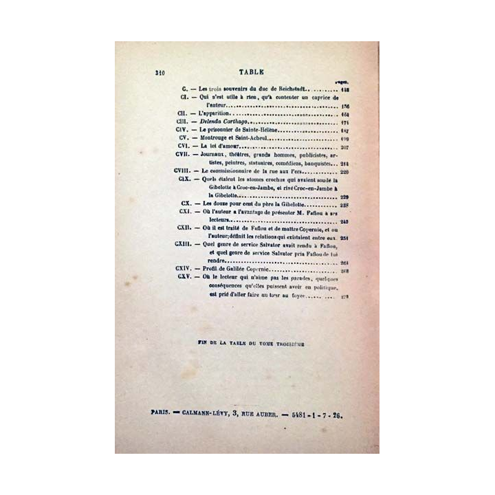 1. Les Mohicans de Paris III de Alexandre Dumas aux éditions Calmann-Lévy