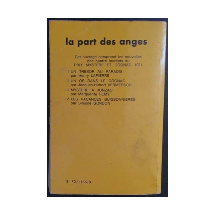 1. La part des anges aux éditions Librairie des Champs-Elysées