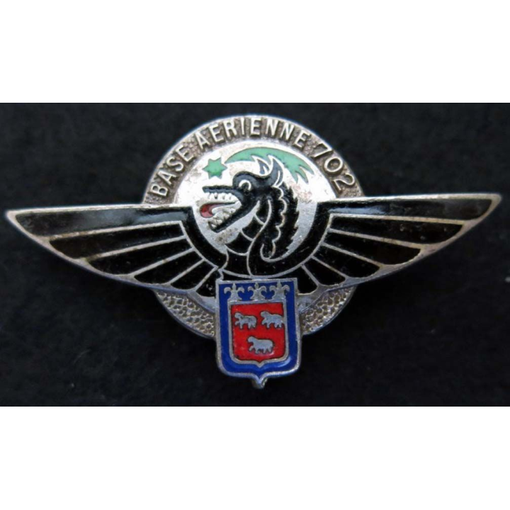 Base aérienne 702 d'Avord Drago Paris dos guilloché argenté 