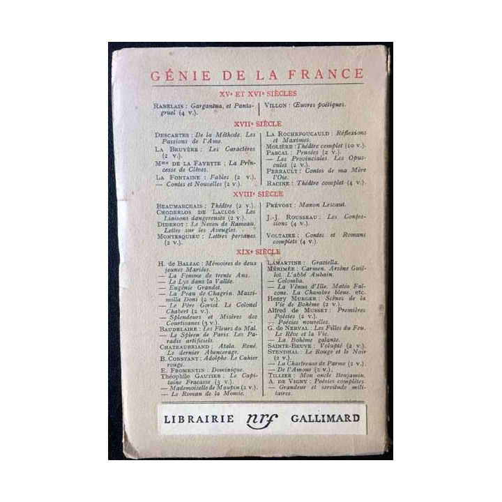 1. Servitude et grandeur militaires oeuvres de Alfred de Vigny aux éditions Librairie Gallimard