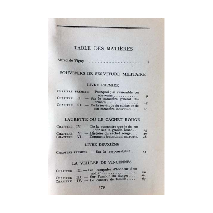 1. Servitude et grandeur militaires oeuvres de Alfred de Vigny aux éditions Librairie Gallimard