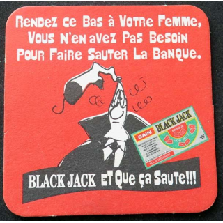 DESSOUS de VERRE à BIÈRE Black Jack et que ça saute de largeur 9 cm