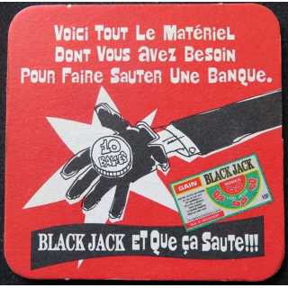 DESSOUS de VERRE à BIÈRE Black Jack et que ça saute de largeur 9 cm