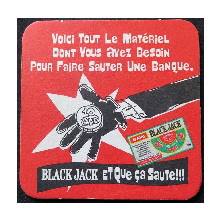 DESSOUS de VERRE à BIÈRE Black Jack et que ça saute de largeur 9 cm