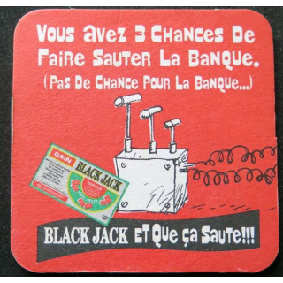 DESSOUS de VERRE à BIÈRE Black Jack et que ça saute de largeur 9 cm
