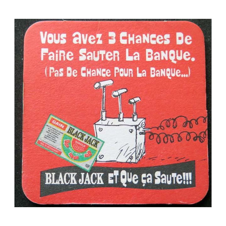 DESSOUS de VERRE à BIÈRE Black Jack et que ça saute de largeur 9 cm