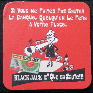DESSOUS de VERRE à BIÈRE Black Jack et que ça saute de largeur 9 cm