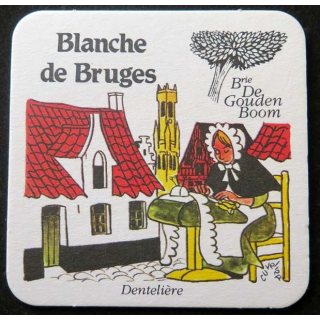 Dessous de verre à bière Blanche de Bruges de largeur 9 cm