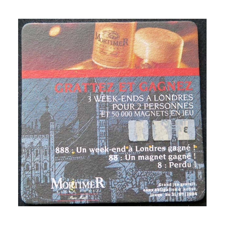 Dessous de verre à bière Mortimer de largeur 9,3 cm