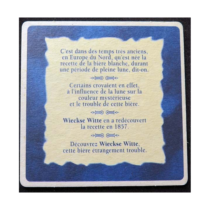SOUS DE VERRE A BIÈRE  Wieckse Witte de largeur 10 cm
