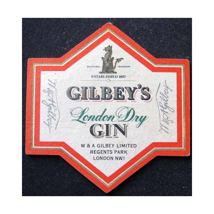 SOUS DE VERRE A BIÈRE Gilbey's Gin de largeur 9,7 cm