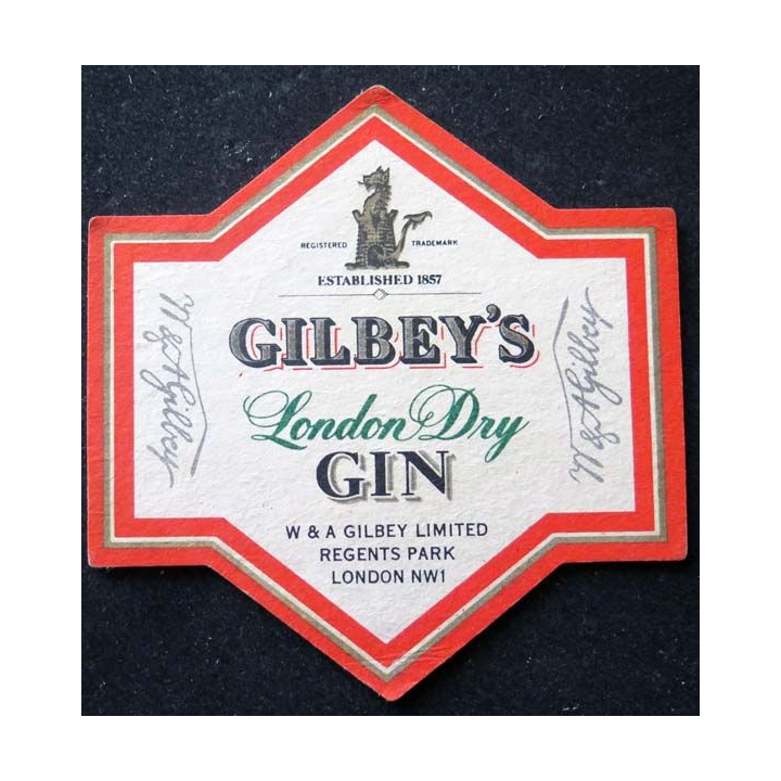SOUS DE VERRE A BIÈRE Gilbey's Gin de largeur 9,7 cm