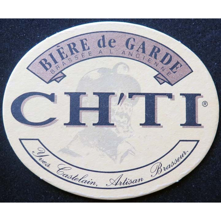 DESSOUS DE VERRE A BIÈRE Bière de garde Ch'ti de largeur 10,5 cm