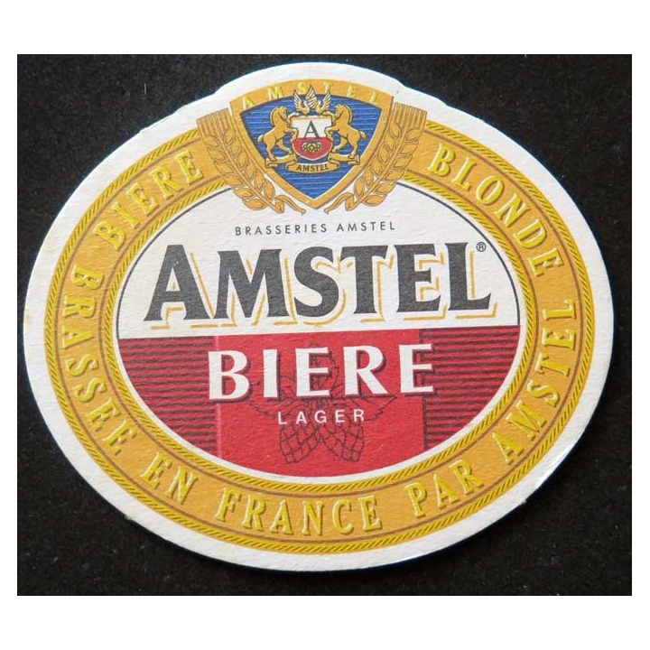 DESSOUS DE VERRE A BIÈRE Amstel de largeur 10,2 cm
