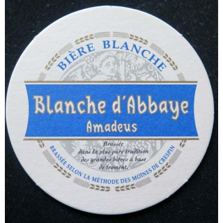 DESSOUS DE VERRE A BIÈRE Blanche d'Abbaye Amadeus