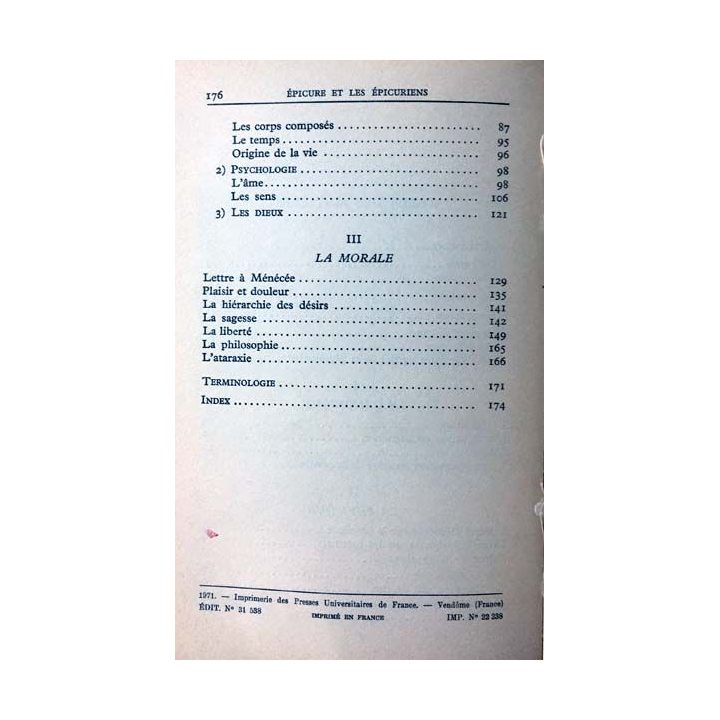 1. Épicure et les épicuriens de Jean Brun aux éditions Presses universitaire de France