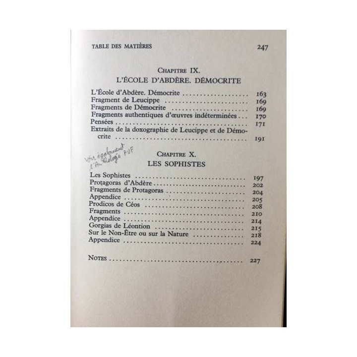 1. Les penseurs grecs avant Socrate de Thalès de Milet prodicos aux éditions Garnier / Flammarion