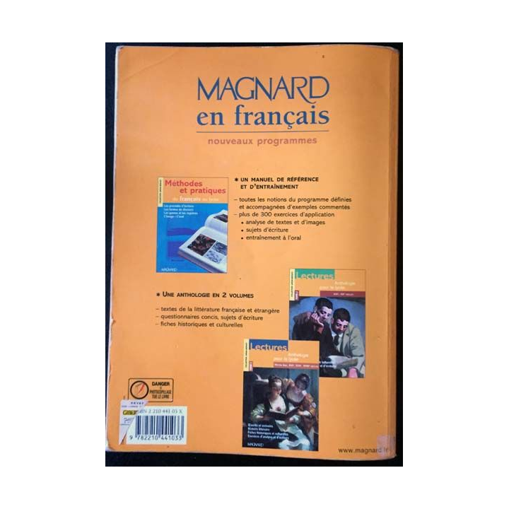 1. Lectures Anthologie pour le lycée Moyen Âge, XVIe, XVIIe, XVIIIe siècles aux éditions Magnard