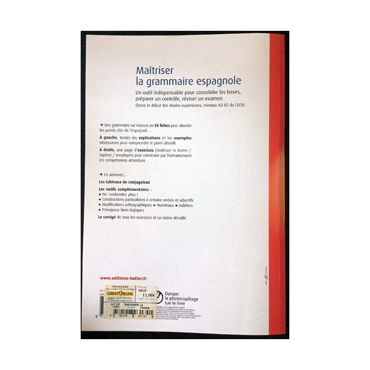 1. Maîtriser la grammaire espagnole - Lycée et début des études supérieurs aux éditions Hatier