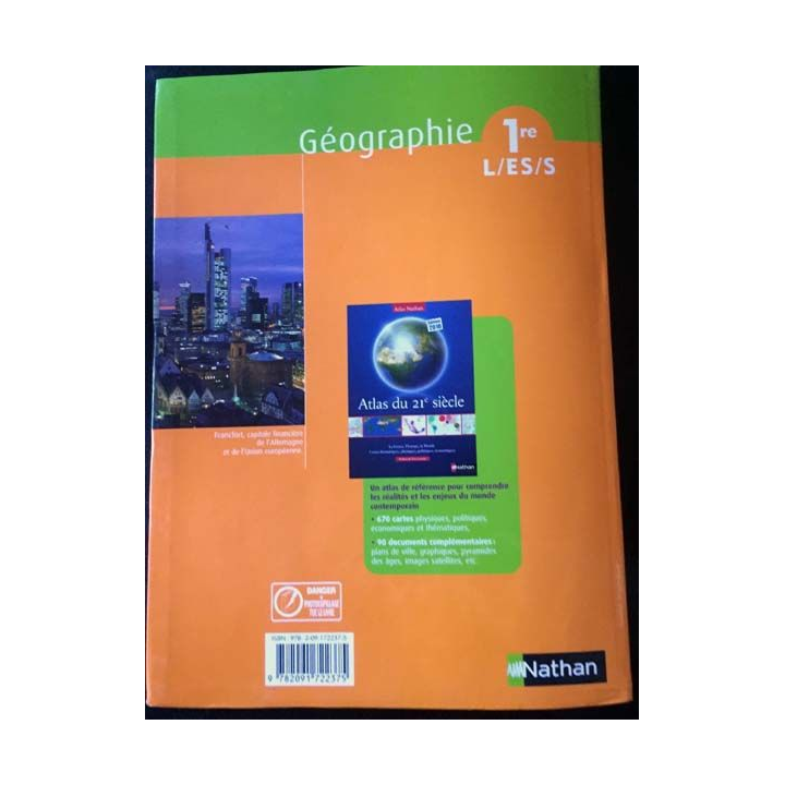 1. Géographie L'Europe, la France 1re L/ES/S éditions 2007 aux éditions Nathan