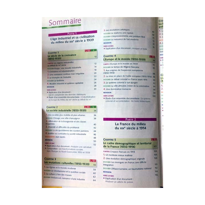 1. Histoire 1re L-ES-S éditions 2007 aux éditions Nathan