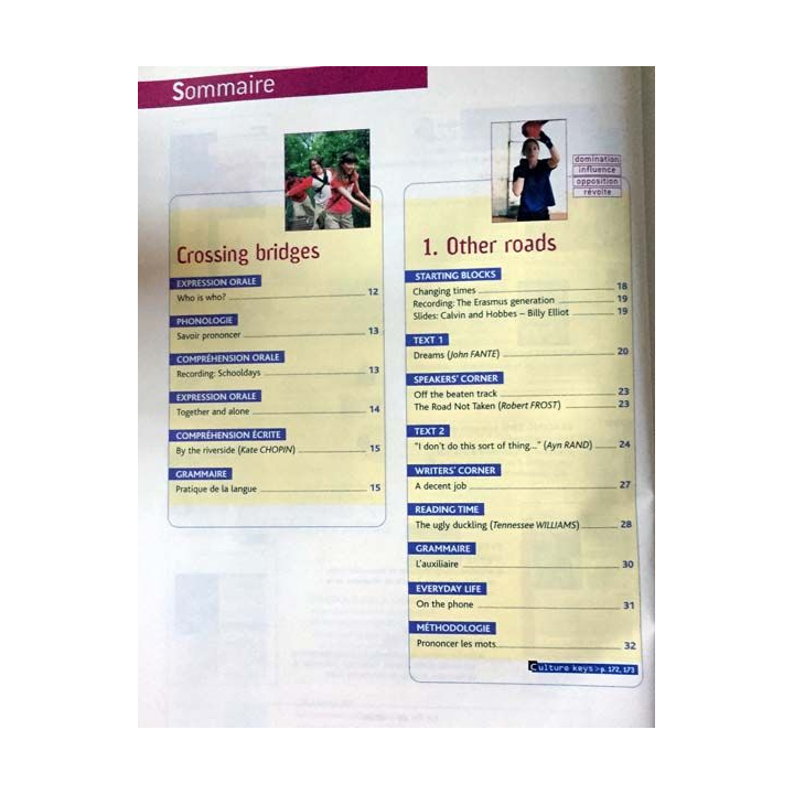 1. Anglais Bridges programme 2004 1res L,ES,S aux éditions Nathan