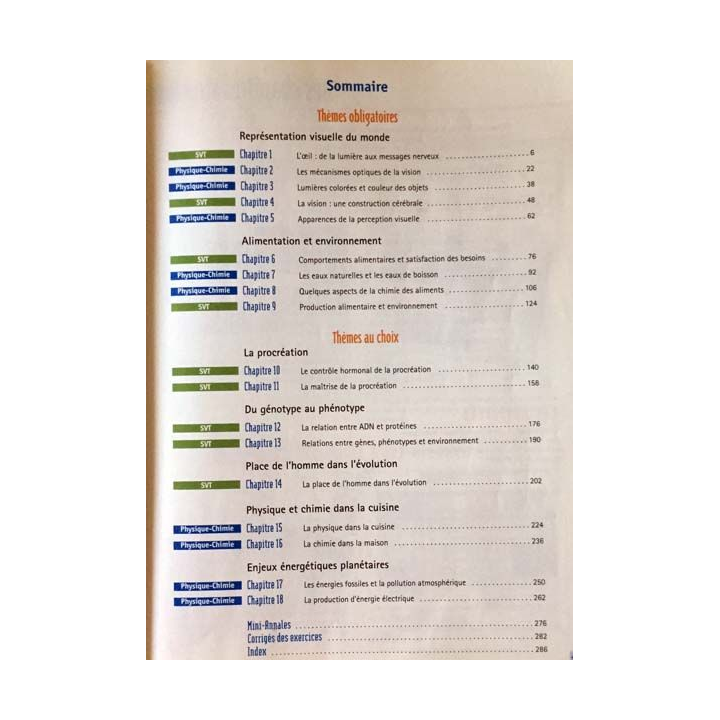 1. Enseignement scientifique SVT - Physique - Chimie 1re L édition 2007 aux éditions Bordas