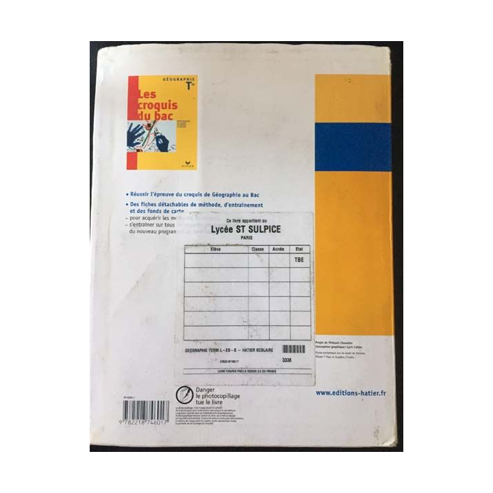1. Géographie Tle L-ES-S aux éditions Hatier