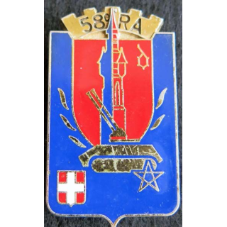 58° régiment d'Artillerie de fabrication Delsart G. 2240 grenu doré