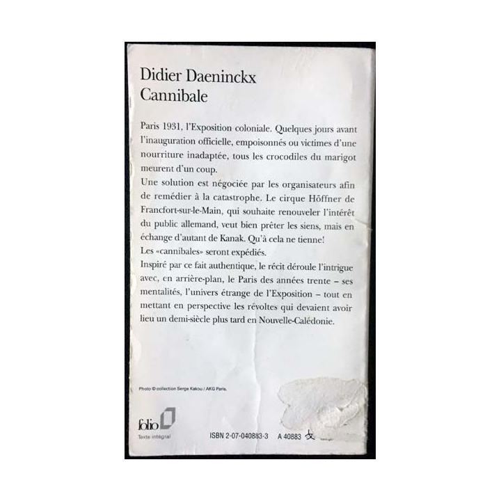 1. Cannibale de Didier Daeninckx aux éditions Gallimard