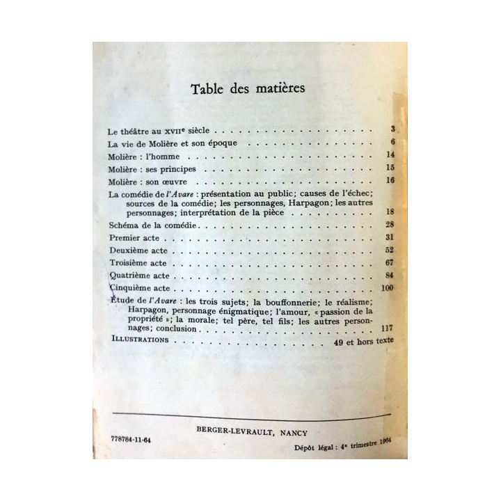 1. L'Avare de Molière aux éditions Bordas