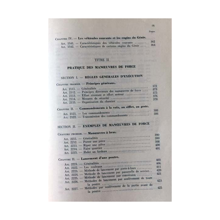 1. Manuel de manoeuvres de force du génie - Ministère des armées Édition 1979