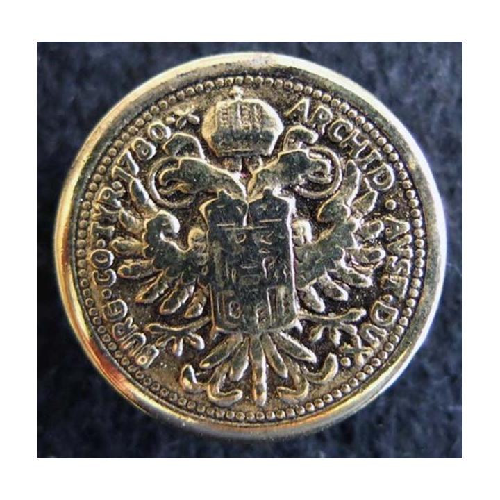 bouton doré  de 23 mm avec un aigle bicéphale 