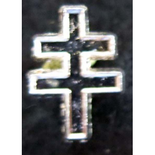 Pin's croix de Lorraine 16X11 mm argenté brillant  