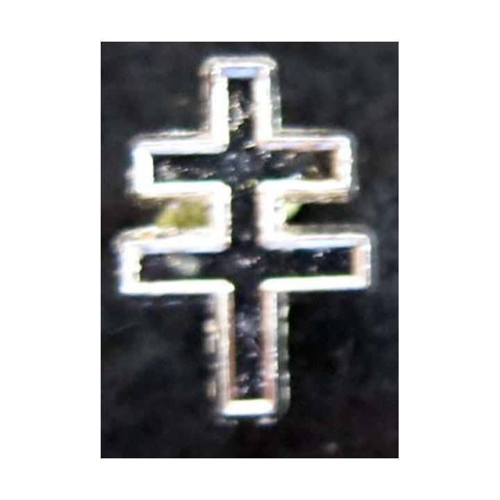 Pin's croix de Lorraine 16X11 mm argenté brillant  