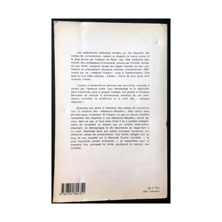 1. Les médecins maudits de Christian Bernadac aux éditions France-Empire