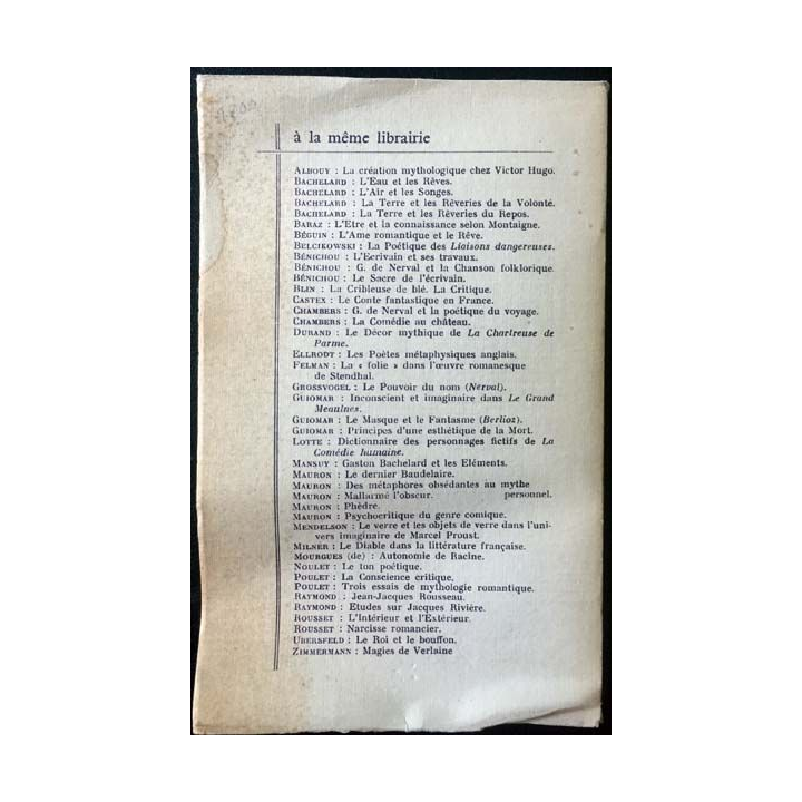 1. Le jeu suprême de Marie Maclean aux éditions Librairie José Corti 1973