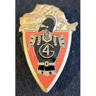 4° régiment du Génie en émail dos lisse doré 