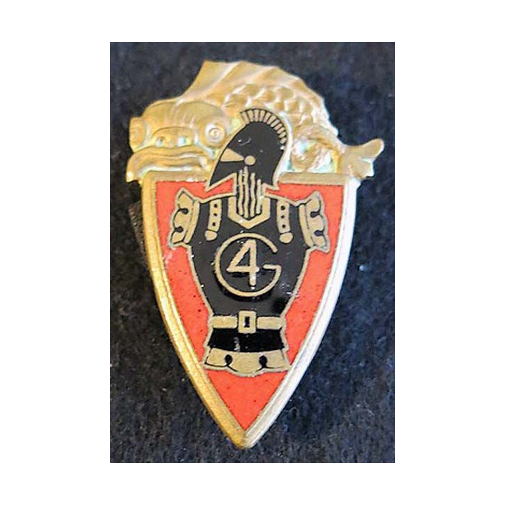 4° régiment du Génie en émail dos lisse doré 