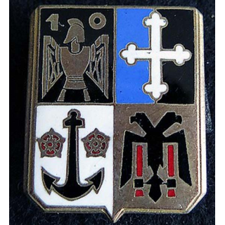 10° régiment du Génie Drago Paris en émail dos guilloché doré