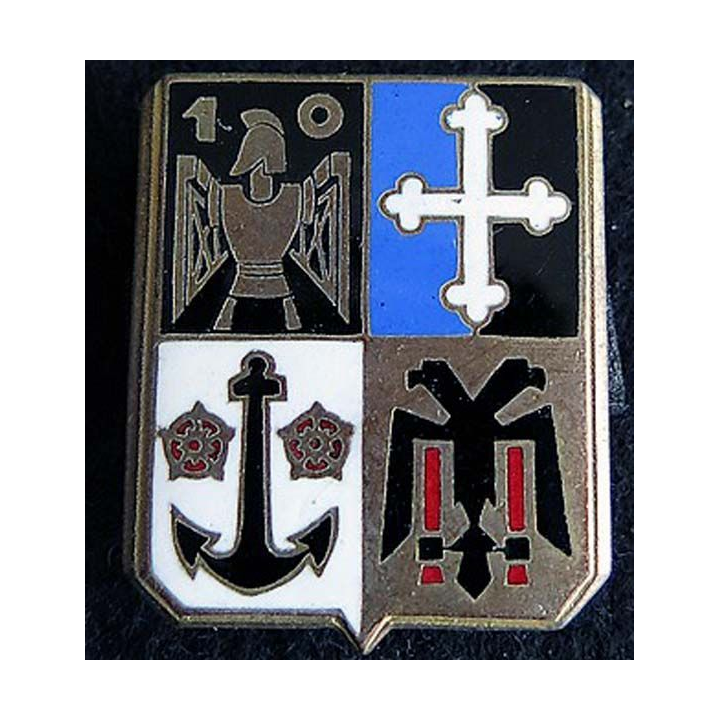 10° régiment du Génie Drago Paris en émail dos guilloché doré