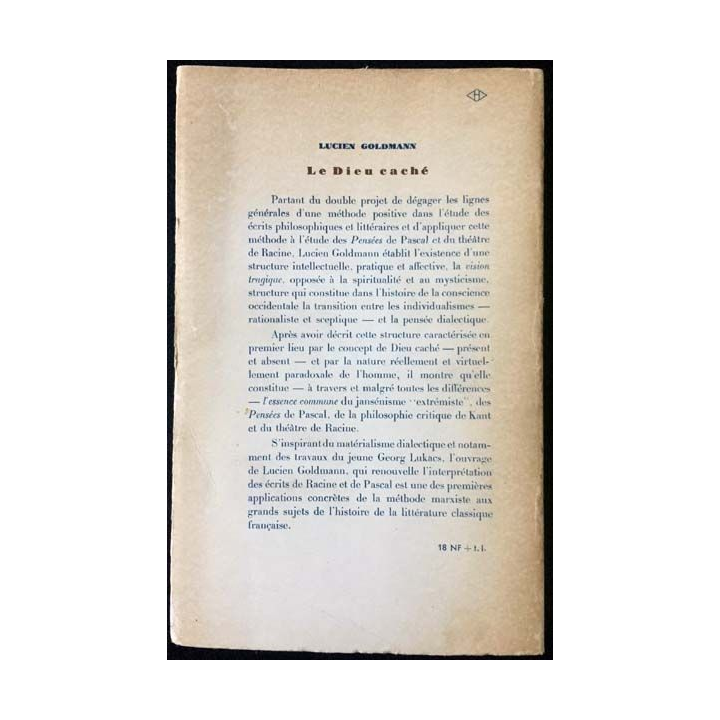 1. Le dieu caché de Lucien Goldmann aux éditions Librairie Gallimard