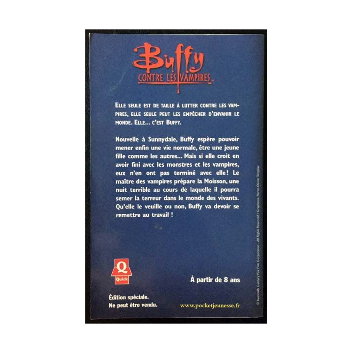 1. Buffy contre les vampires de Richie Tankersley Cusick aux éditions Jeunesse