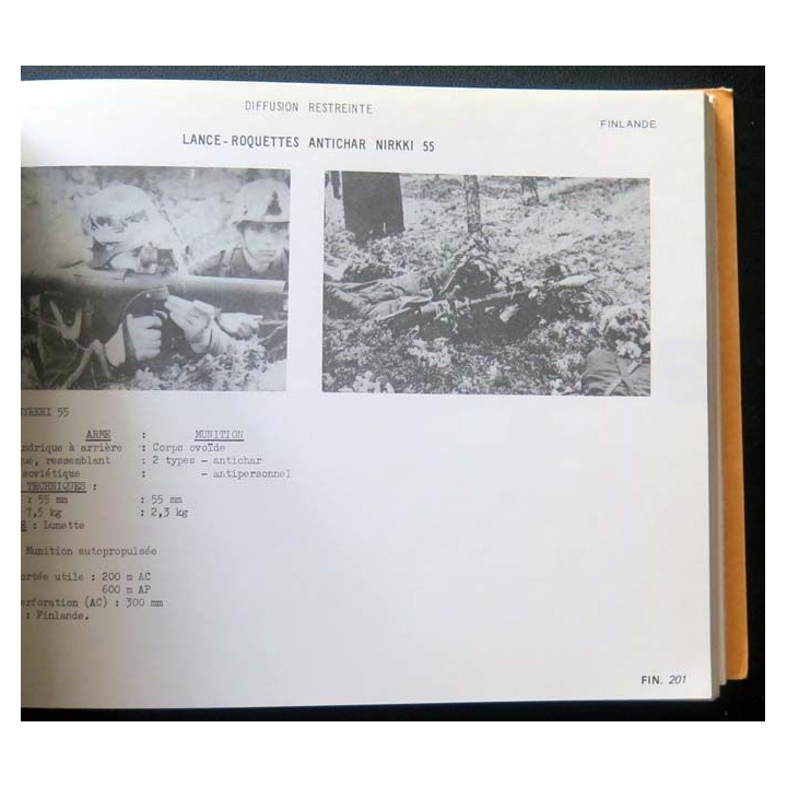 TTA 872/1 matériels des armées étrangères tome 1 armes de mêlée 1975