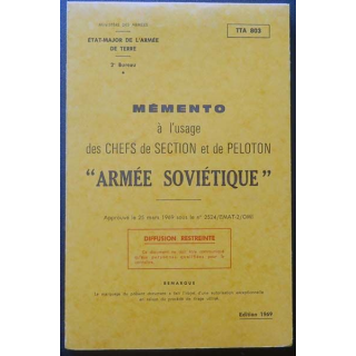 TTA 803 mémento usage chefs section peloton "Armée soviétique" 1969